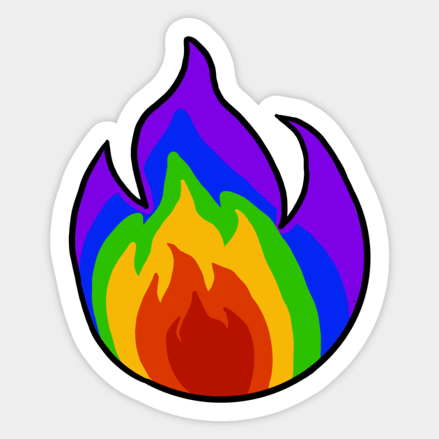 Rainbow Flame Sticker by CalliesArt